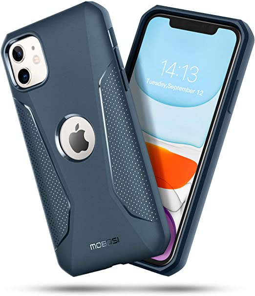 MOBOSI Net Series Armor Designed for iPhone 11 Case 6.1 inch (2019), Shockproof Soft TPU Bumper Protective Phone Case for iPhone 11, Majolica Blue