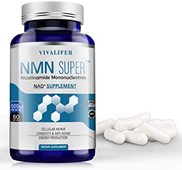 NMN Stabilized Form Supplement, 500mg Nicotinamide Mononucleotide Capsules for Supports Anti-Aging, Longevity and Energy, Naturally Boost NAD  Levels - 60 Capsules