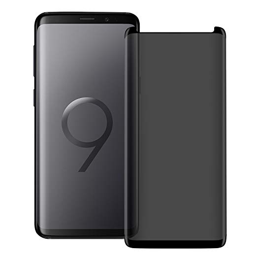 V-Natural Galaxy S9 Plus Privacy Tempered Glass Anti-Spy Screen Protector [3D Curved] [Case Friendly] [9H Hardness] for Samsung Galaxy S9 Plus /S9  (6.2”) Black