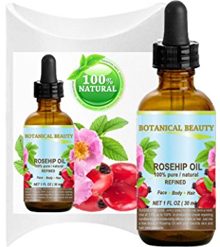 ROSEHIP OIL 100% Pure / Natural /Refined / Undiluted for Face, Body, Hair and Nail Care. 1 Fl.oz.- 30 ml.