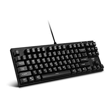 Primacc 87-Key Mechanical Gaming Keyboard Anti-ghosting Compact Water-Resistant Computer Keyboards with Blue Switch for Game