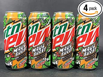 Limited Edition Mountain Dew Maui Burst, 16 fl oz can 4 pack