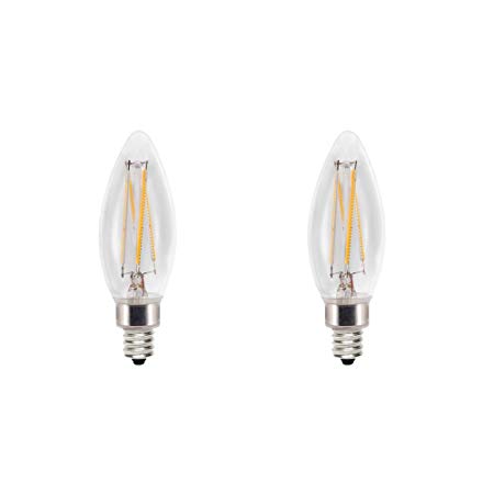 Cree 60W Equivalent Soft White (2700K) B11 Candelabra Exceptional Light Quality Dimmable E12 LED Light Bulb (2-Pack)
