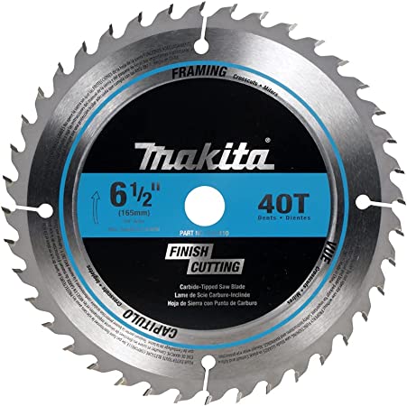 Makita T-01410 6-1/2" 40T Carbide-Tipped Circular Saw Blade, Fine Crosscutting