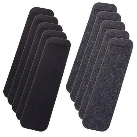 BCP Pack of 10 Premium Felt Made Sleeve Pouch For Fountain Pen, Microsoft Surface Pen, Ball Pen (Black & Dark Gray)