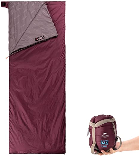 Naturehike Ultralight Sleeping Bag - Envelope Lightweight Portable, Waterproof, Comfort with Compression Sack - Great for 3 Season Traveling, Camping, Hiking