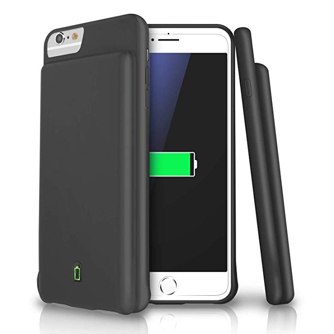 Battery Case for 4.7'' iPhone 8/7/6s/6 4500mAh Ultra Slim Extended Battery Rechargeable Protective Portable Charger Support Headphones (Black)