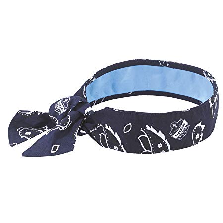 Ergodyne Chill-Its 6700CT Evaporative Cooling Bandana - Tie Closure, Navy Western