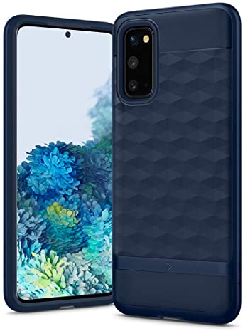 Caseology Parallax Designed for Samsung Galaxy S20 Case, Shockproof Protective Geometric Pattern Cover, Samsung S20 Case (Midnight Blue)