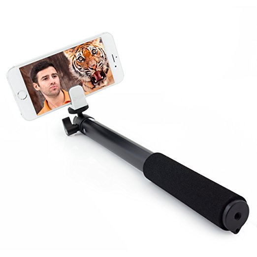 Selfix Selfie Stick Deluxe - The Best Smartphone & Gopro Selfie Stick with Remote - Featuring Struggle-Free Bluetooth for Endless Insta Selfies - RIF6 (Black)