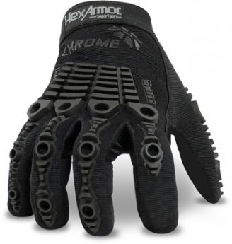 HexArmor 4005 Chrome Series Black Tactical Glove, Size L - Pair