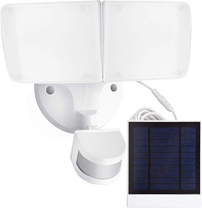 Amico Solar LED Security Light, Outdoor Motion Sensor Light, 5500K, 1000LM, IP65 Waterproof, Adjustable Head Flood Light with 2 Modes Automatic and Permanent on, for Entryways, Patio, Yard