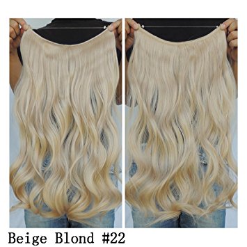 Secret Halo Hair Extensions Flip in Curly Wavy Hair Extension Synthetic Women Hairpieces 20" (Beige Blonde #22)