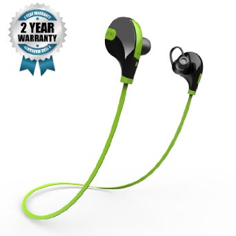 Bluetooth headphones, Gohitop JD-103 Bluetooth Stereo Sweat proof, Jogger, Running, Sport Earbuds with Mic Hands-free Calling (Light Green)
