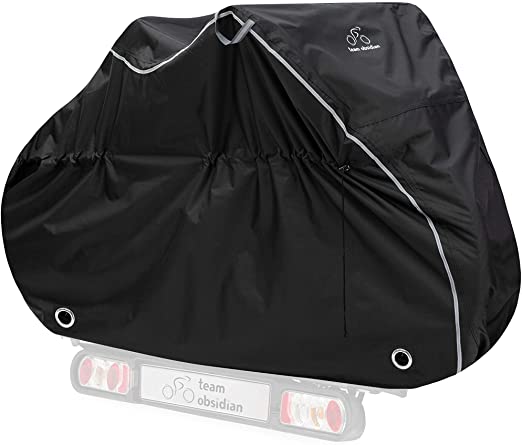 TeamObsidian Transportation Bike Cover - Waterproof Travel Bicycle Cover for 1 or 2 Bikes - Heavy Duty Ripstop Material - Offers Constant Protection for All Bicycles On Or Off The Rack