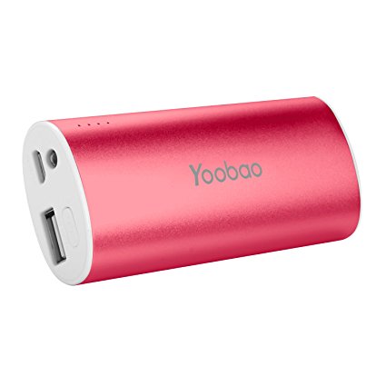 Yoobao YB-6012 5200mAh Ultra Compact Portable Power Bank External Battery Backup for iPhone 7 Plus 6 6S 5 5S SE Samsung Galaxy S7 Edge S6 S5 Note 5 4 3 Blackberry Moto LG HTC BLU and More - Red