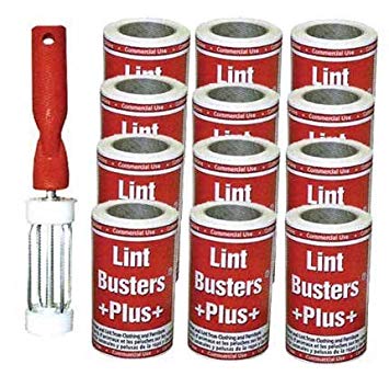 Lint Buster Plus Commercial Grade Lint Rollers (1 handle 12 rolls) by Lint Busters