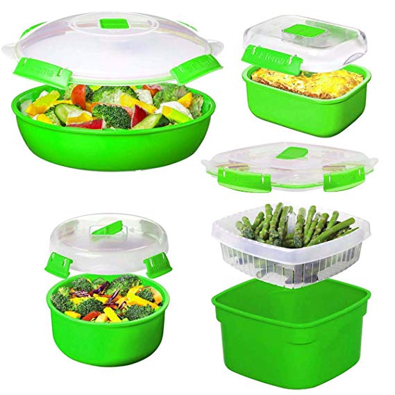 Sistema (8pc) Microwave Cookware & Food Storage Container Set With Lids, Reusable