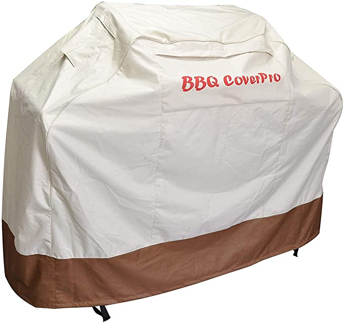 BBQ Coverpro - Waterproof Heavy Duty BBQ Grill Cover (70x24x46)(XL) Beige and Brown for Weber, Holland, Jenn Air, Brinkmann and Char Broil & More.