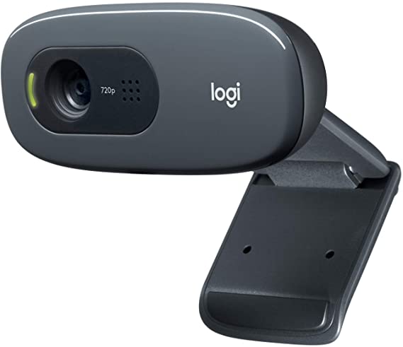 Logitech C270 HD Webcam, HD 720p/30fps, Widescreen HD Video Calling, HD Light Correction, Noise-Reducing Mic, For Skype, FaceTime, Hangouts, WebEx, PC/Mac/Laptop/Macbook/Tablet - Black