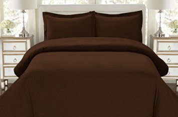 Hotel Luxury 3pc Duvet Cover Set-ON SALE TODAY-1500 Thread Count Egyptian Quality Ultra Silky Soft Top Quality Premium Bedding Collection, 100% Money Back Guarantee -King Size Brown