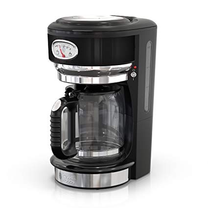 Russell Hobbs Retro Style Coffeemaker, 8-Cup, Black & Stainless Steel, CM3100BKRC