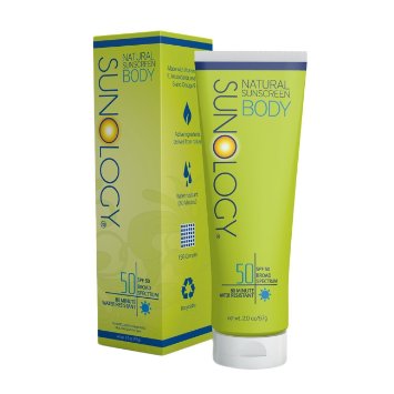 Sunology Natural Sunscreen for Body SPF 50, Broad Spectrum, Zinc Oxide & Titanium Dioxide Active Ingredients, 2 Ounces