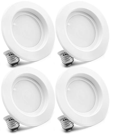 4 Pack Bioluz LED 5"/6-inch 75 Watt (Uses 12W) 90 CRI Dimmable LED Retrofit Recessed Lighting Fixture - 3000K LED Ceiling Light 840 Lumen Soft White UL Listed JA8 CEC 2016 Title 20 (Pack of 4)