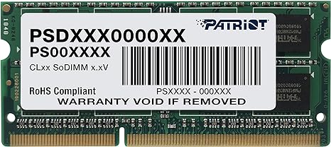 Patriot Memory for Ultrabook DDR3 1600MHz PC3-12800 CL11 SODIMM Memory PSD34G1600L2S