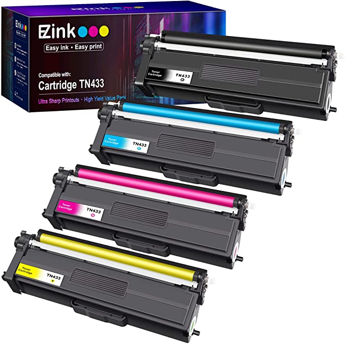 E-Z Ink (TM) Compatible Toner Cartridge Replacement for Brother TN-433 TN433 TN433bk TN431 to use with HL-L8260CDW HL-L8360CDW MFC-L8610CDW MFC-L8900CDW (1 Black, 1 Cyan, 1 Magenta, 1 Yellow, 4 Pack)