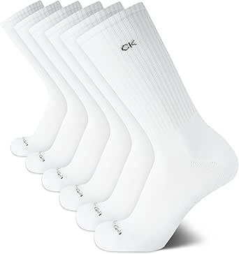 Calvin Klein Men's 6 Pair Athletic Crew Socks