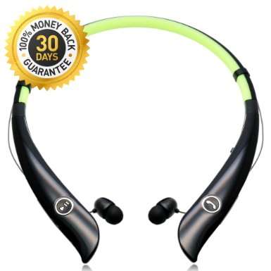 Gadgetzan Bluetooth Headphones, Wireless 4.1 Neckband Noise Reducing Sports Headset for Iphone,Samsung,Smartphone and Other Bluetooth Devices with Aptx, Handfree Calling Stereo Earphones(Green)
