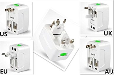 All in One Universal Travel Power Plug Adapter for US, UK, EU, AU Suitable for over 150 countries