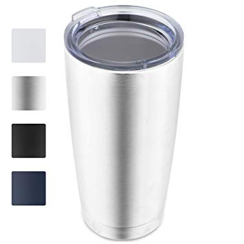 DOMICARE 20oz Stainless Steel Tumbler with Lid, Double Wall Vacuum Insulated Travel Mug, Durable Insulated Coffee Cup,1 Pack,Stainless Steel