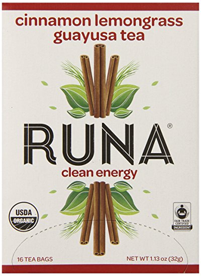 RUNA Focused Energy Cinnamon Lemongrass Guayusa Tea, 16-Count Tea Bags