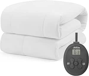 Sunbeam Electric Restful Quilted Heated Mattress Pad, 12 Heat Settings, 12-Hour Selectable Auto Shut-Off, Fast Heating, Warming Bed, Soft Extra-Cozy Fabric, Full, 54" x 75"