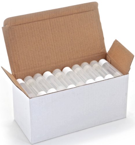 50 New, High Quality, Clear, Empty, 5.5 ml Lip Balm Tubes with White Caps