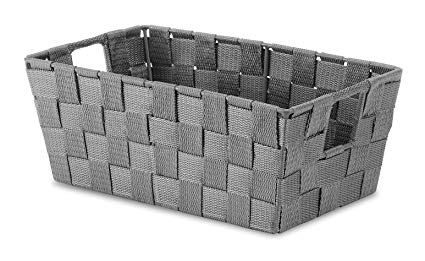 Whitmor Woven Strap Small Shelf Tote Savvy Gray