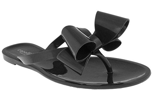 Capelli New York Ladies Fashion Flip Flop Jelly Thong With A Bow