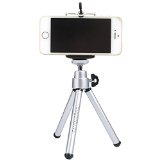 FAVOLCANO Mini 360 Rotatable Stand Adjustable Aluminum Tripod Mount with Holder for Cellphone width 33 under iPhone 6 Plus 5S 5C 5 4S 4 iPod Touch 4 Samsung Galaxy S5S4S3 HTC One M7 M8 LG G3 SONY