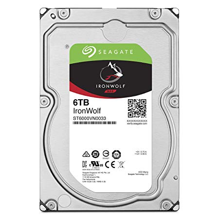 Seagate IronWolf NAS 7200RPM Internal SATA Hard Drive 6TB 6Gb/s 3.5-Inch - Frustration Free Packaging (ST6000VN0033)