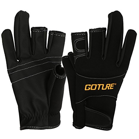 Goture Anti-slip Fishing Gloves for Men Waterproof Skidproof 3 Fingerless outdoor sports