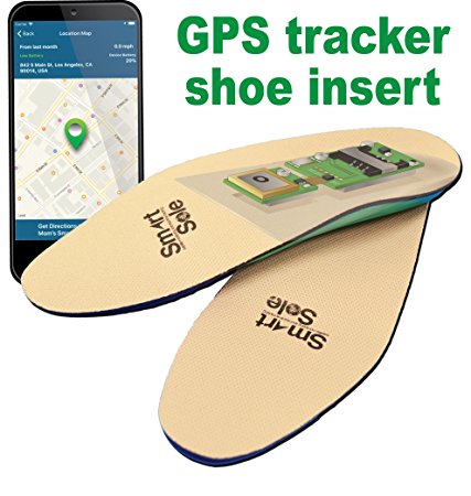 GPS SmartSole Hidden Wearable Tracker in Shoe for Monitoring Wanderers- - Large Mens 12-14