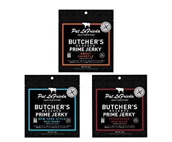 Pat LaFrieda Butcher's Reserve Premium Dried Steak Slices Sampler Pack, Three 2.5oz. Bags