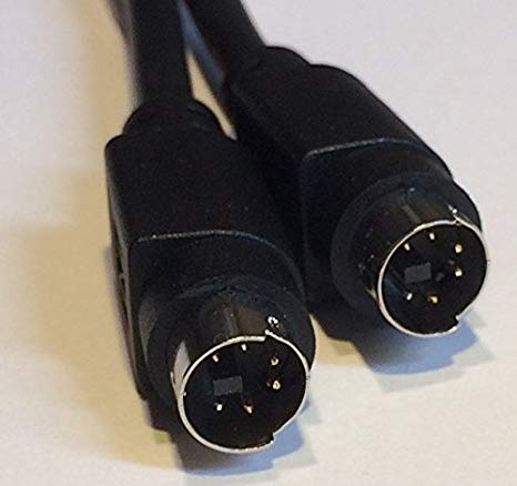 Mini-Din 6 Pin Male Male Black Cable 6 feet