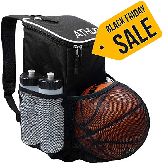 ATHLIO Gym Bag Backpack - External Ball & Equipment Pocket | for Sports, Workout & Travel Gear | XL Capacity | Waterproof Heavy-Duty
