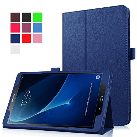 MoCoin Samsung Galaxy Tab A 10.1 Case - Flip Stand Leather Folio Cover for Tab A 10.1 Inch (SM-T580 / SM-T585) Tablet 2016 Release (Blue)