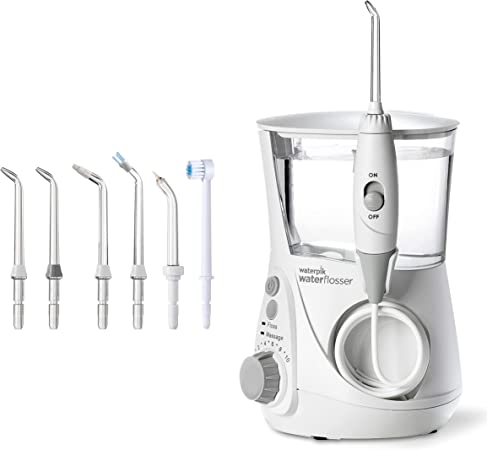 Waterpik WP-660 Aquarius Ultra Professional Water Flosser, White - Electric Power with 10 Settings, 7 Tips for Multiple Users and Needs, ADA Accepted, for Teeth, Gums, Braces, Dental Care