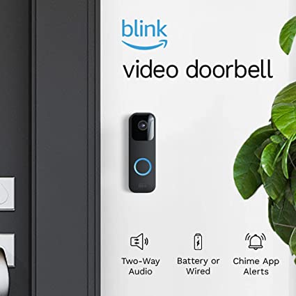 Blink Video Doorbell (Black)   Mini Camera (White) | Two-Way Audio, HD Video, Motion and Chime Alerts | Works with Alexa