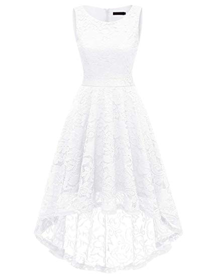 DRESSTELLS Women's Homecoming Vintage Floral Lace Hi-Lo Cocktail Formal Swing Dress